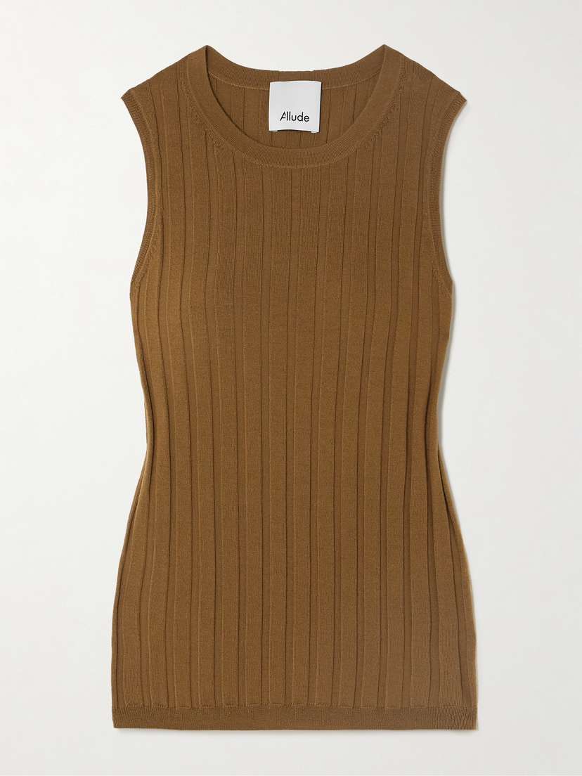 Allude Ribbed Wool Tank - x large