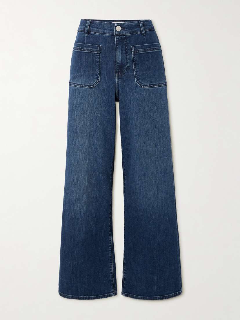 Frame Le Slim Palazzo Bardot Pocket High-rise Wide-leg Jeans