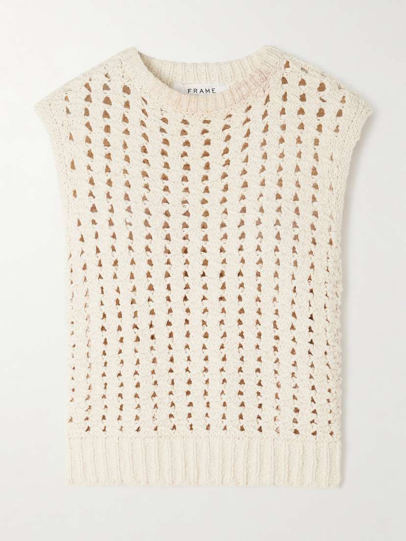 Frame Crocheted Cotton Vest
