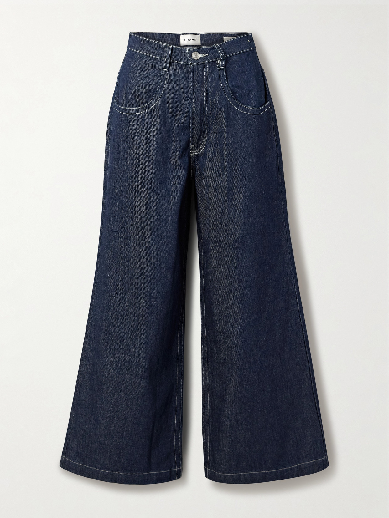 Frame + Net Sustain Skater High-rise Wide-leg Jeans In Blue