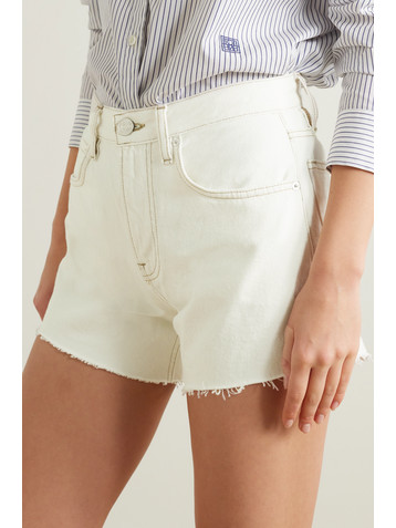 FRAME Le Super High frayed denim shorts
