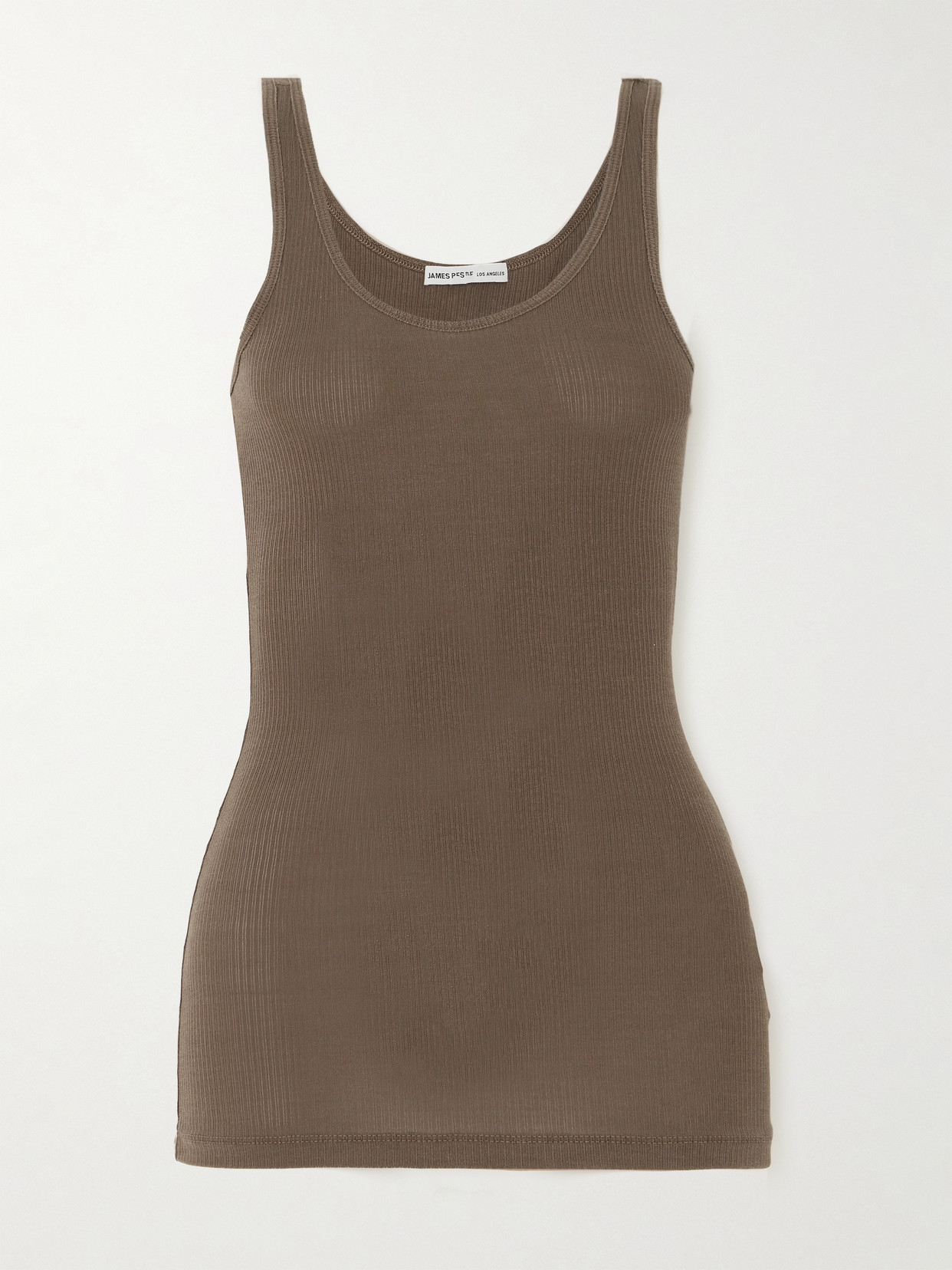 James Perse The Daily Ribbed Supima Cotton-blend Tank In Brown