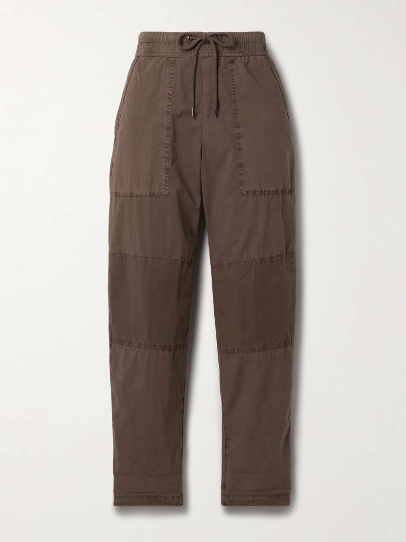 James Perse Paneled Cotton-blend Poplin And Canvas Tapered Pants