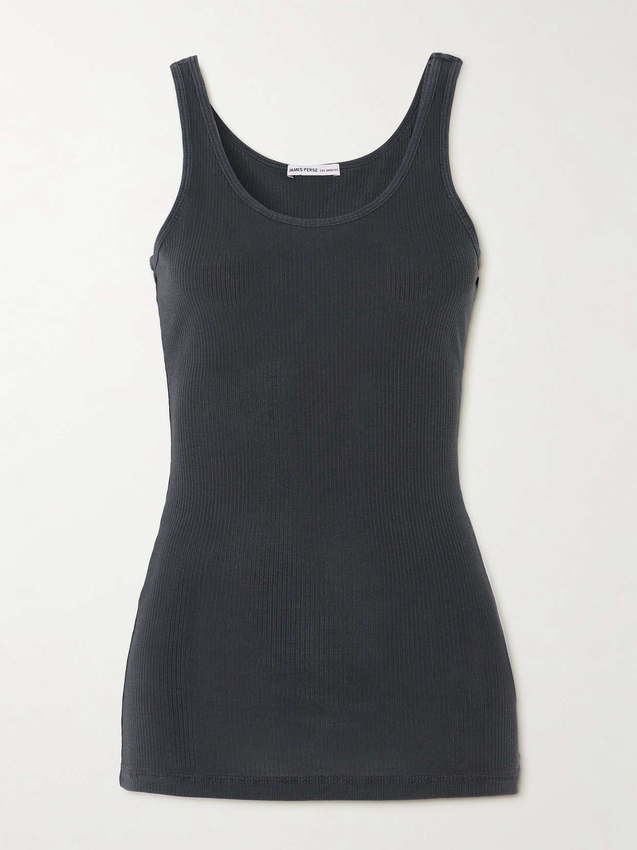 James Perse The Daily Ribbed Stretch-supima Cotton Tank - Gray