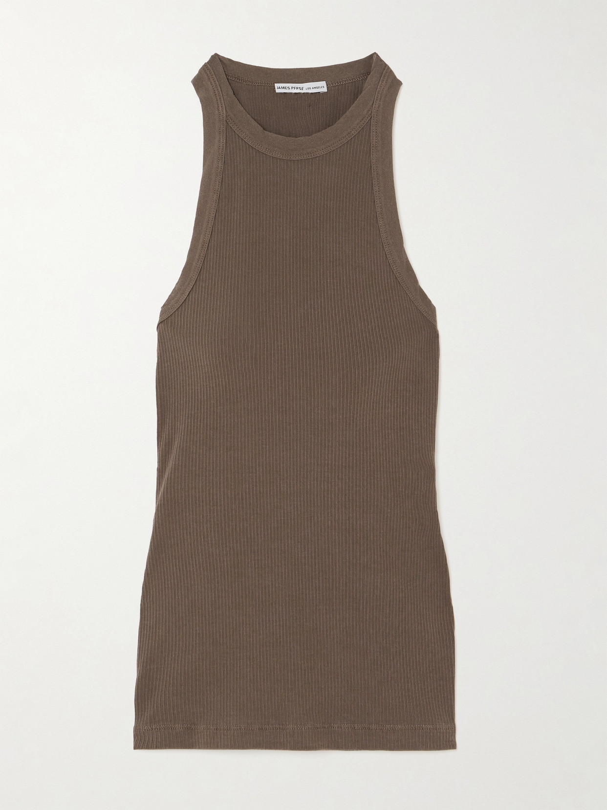 James Perse Ribbed Stretch-supima Cotton Tank In Brown