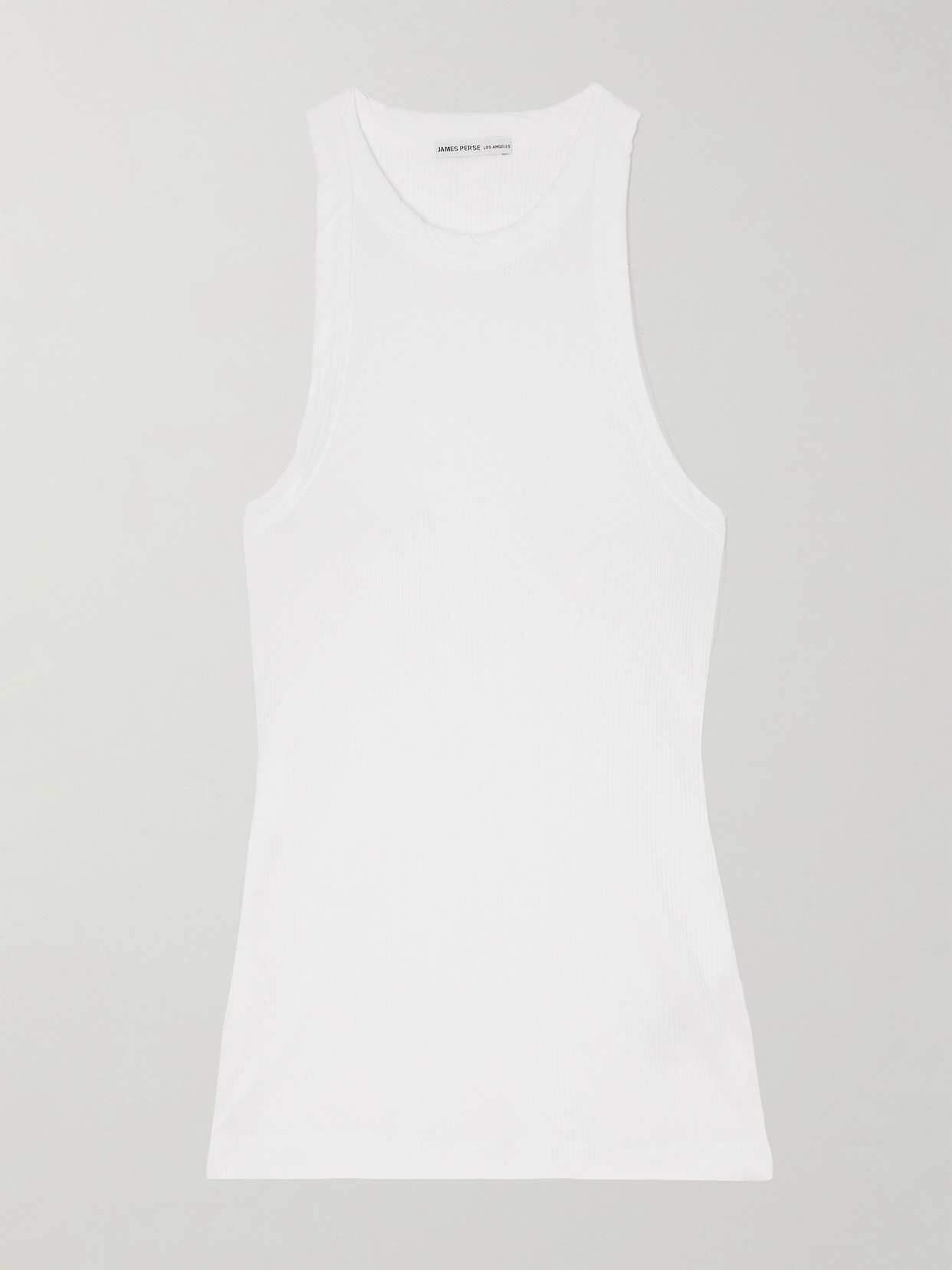 Shop James Perse Ribbed Stretch-supima Cotton Tank In White