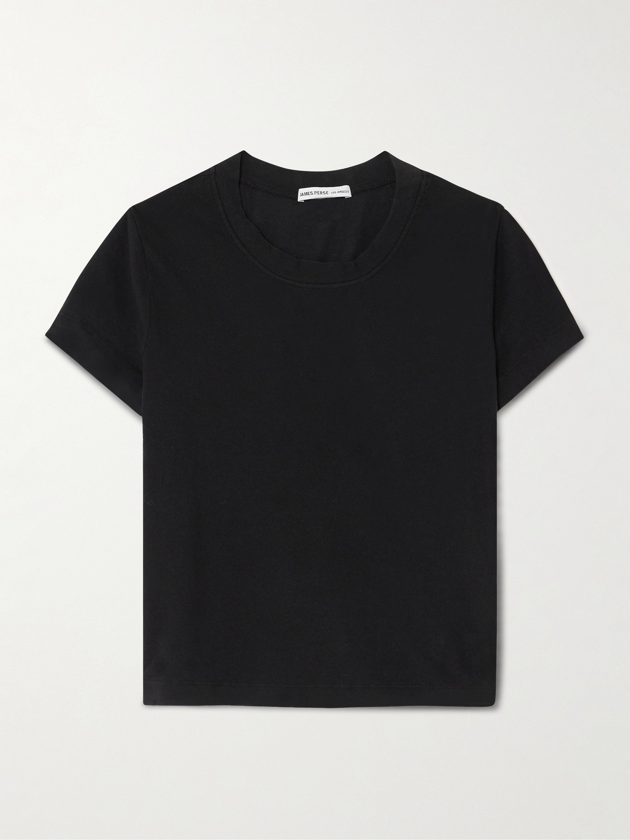 James Perse Cropped Stretch Supima Cotton-jersey T-shirt In Black