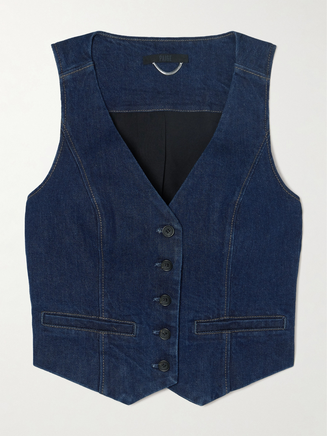 Shop Paige Antonella Denim Vest In Blue