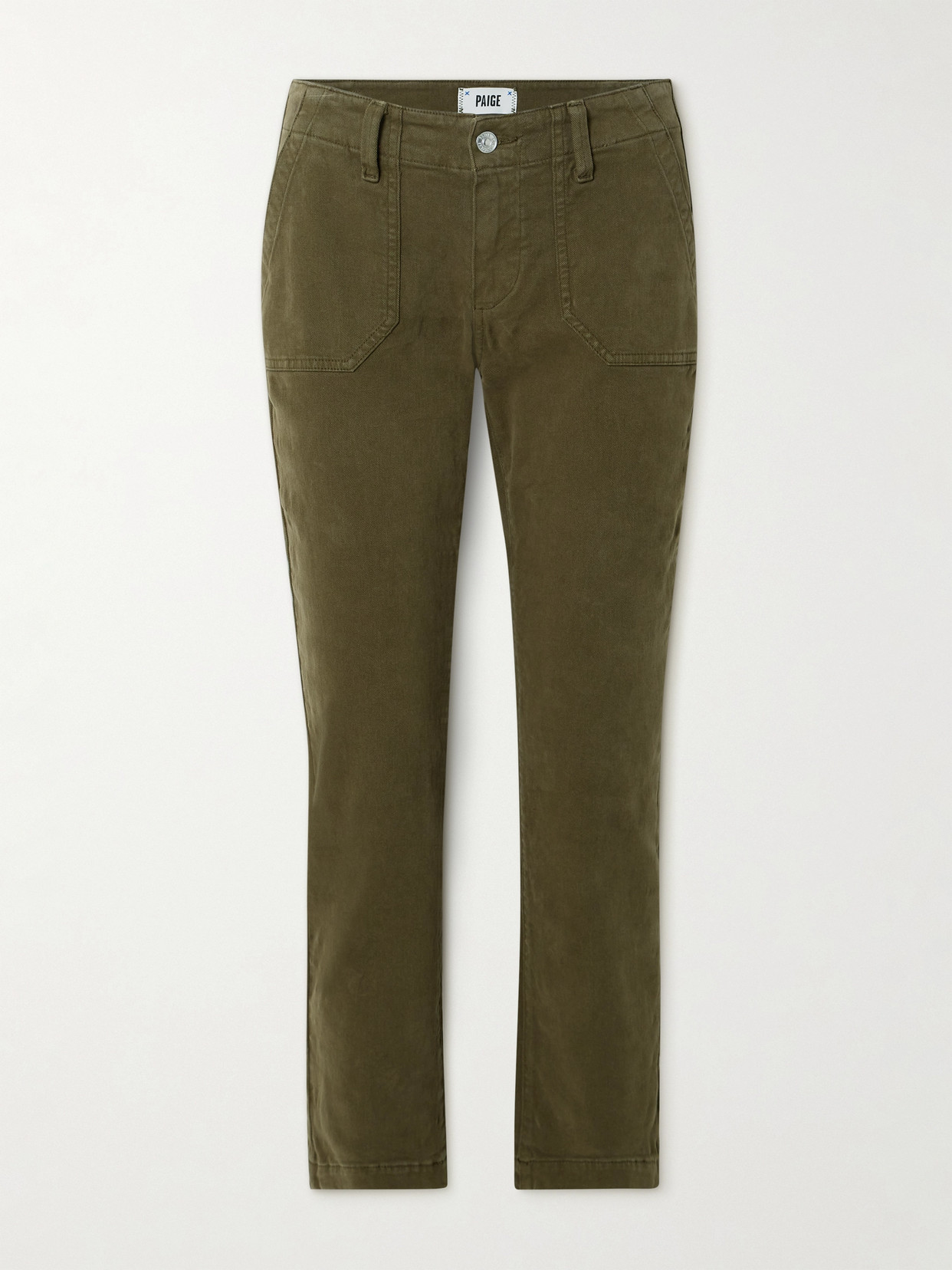 Paige Mayslie Mid-rise Straight-leg Jeans In Green