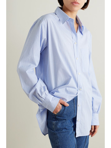 FRAME Oversized striped cotton shirt