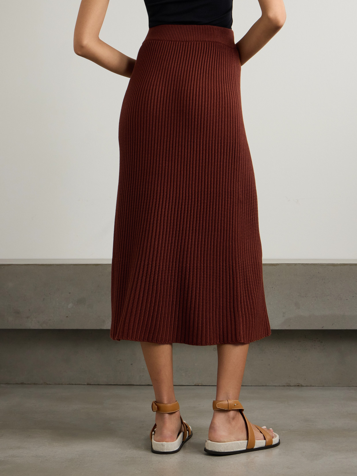 Ikeda Ribbed Silk And Cotton-Blend Midi