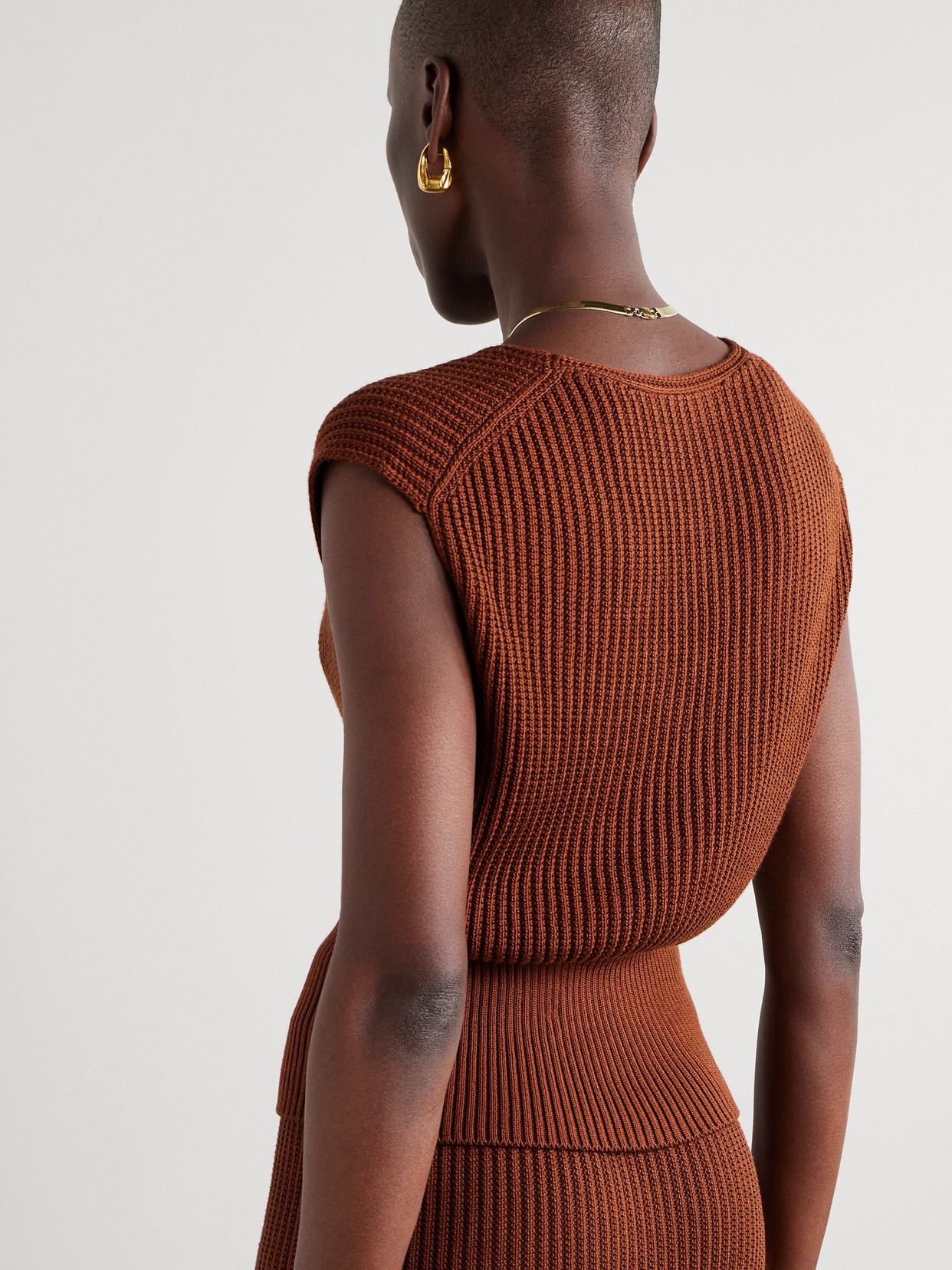 Ikeda Ribbed Silk And Cotton-Blend Top