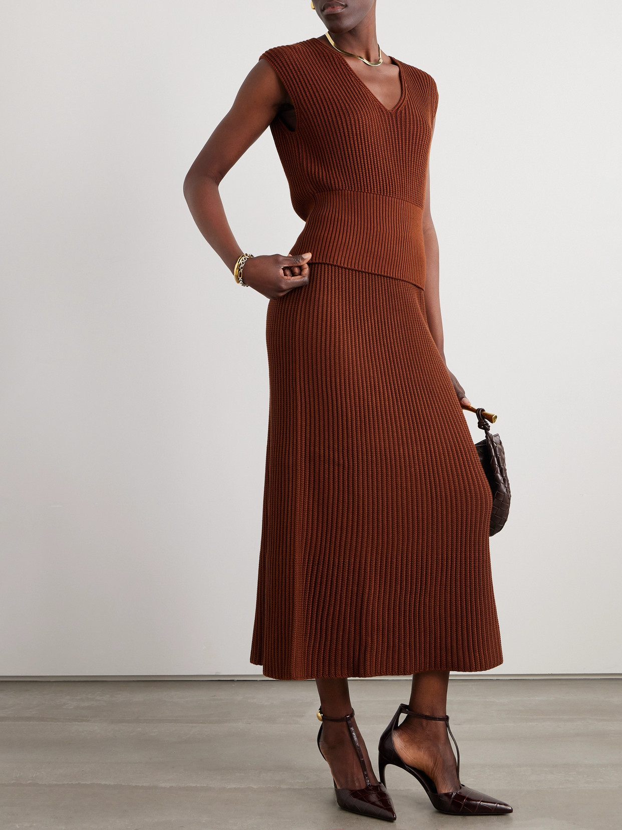Ikeda Ribbed Silk And Cotton-Blend Top