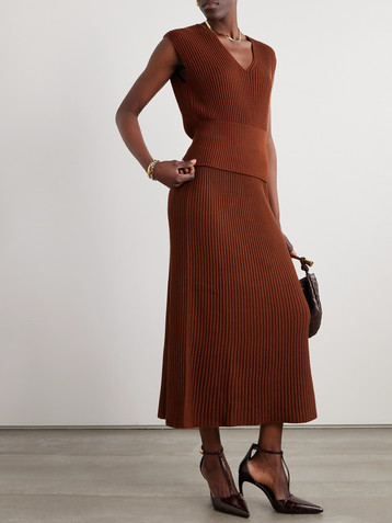 Loro Piana Ikeda ribbed silk and cotton-blend top
