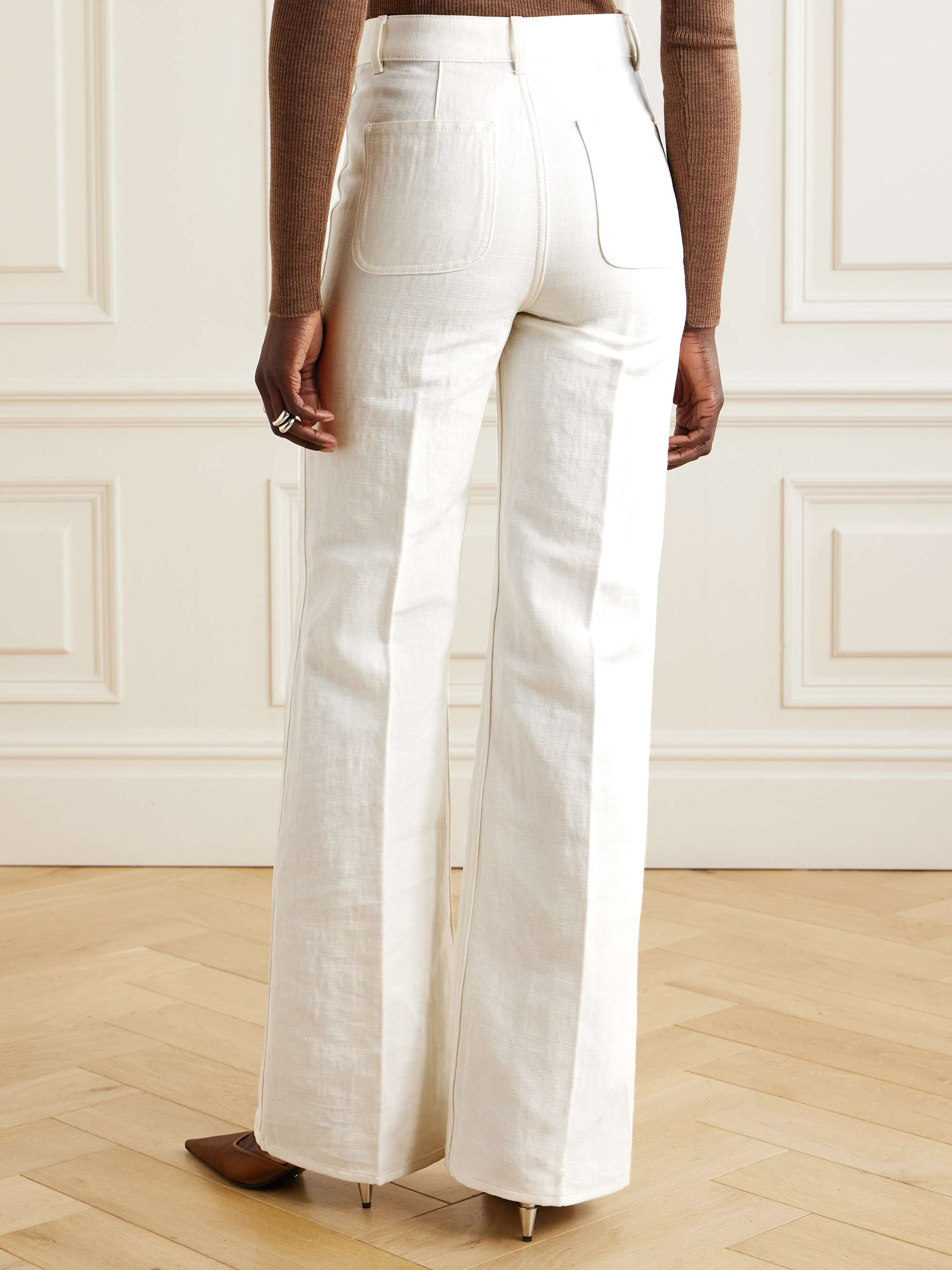 LORO PIANA Danbeth linen and cotton-blend canvas straight-leg pants