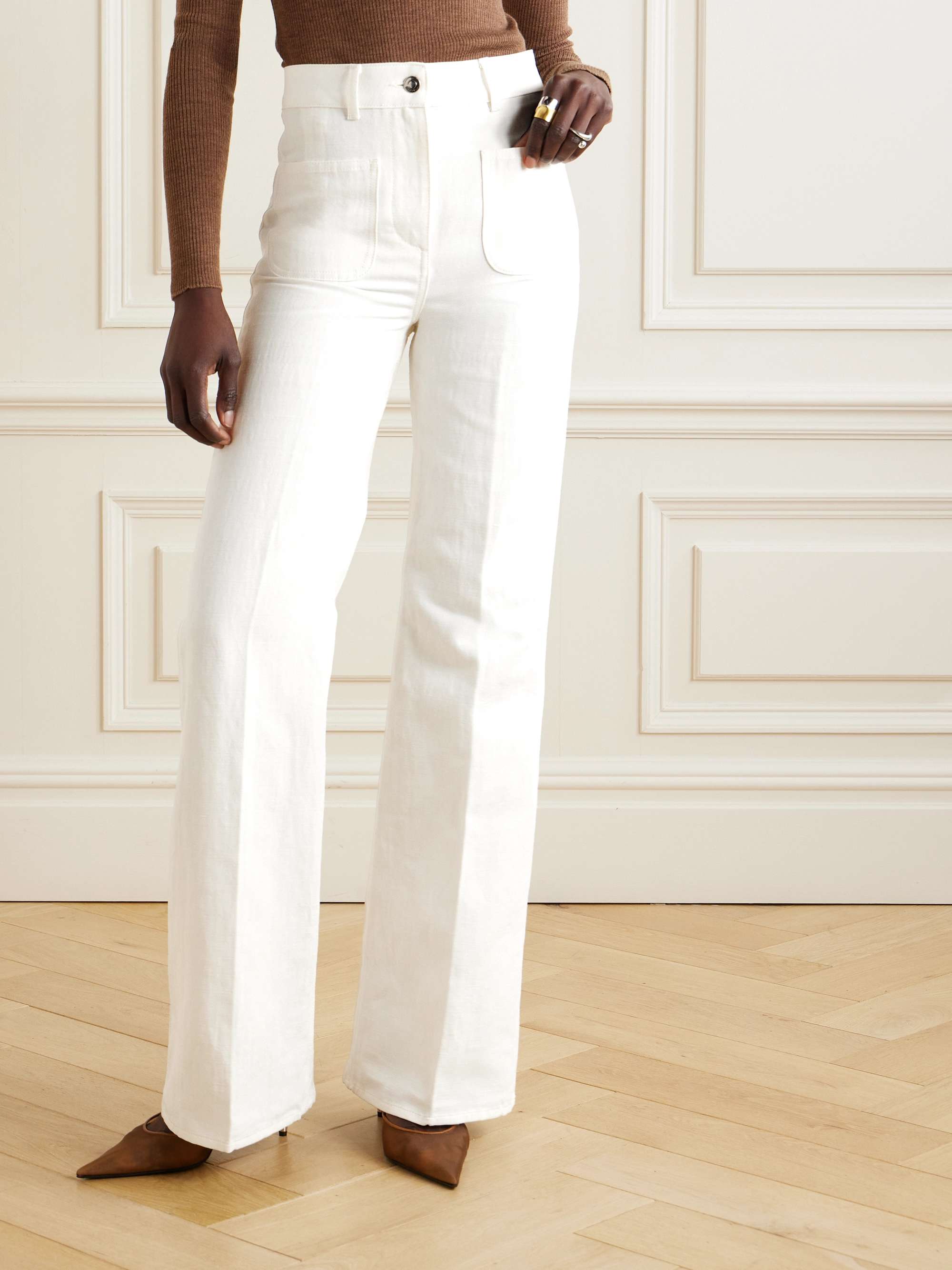 LORO PIANA Danbeth linen and cotton-blend canvas straight-leg pants