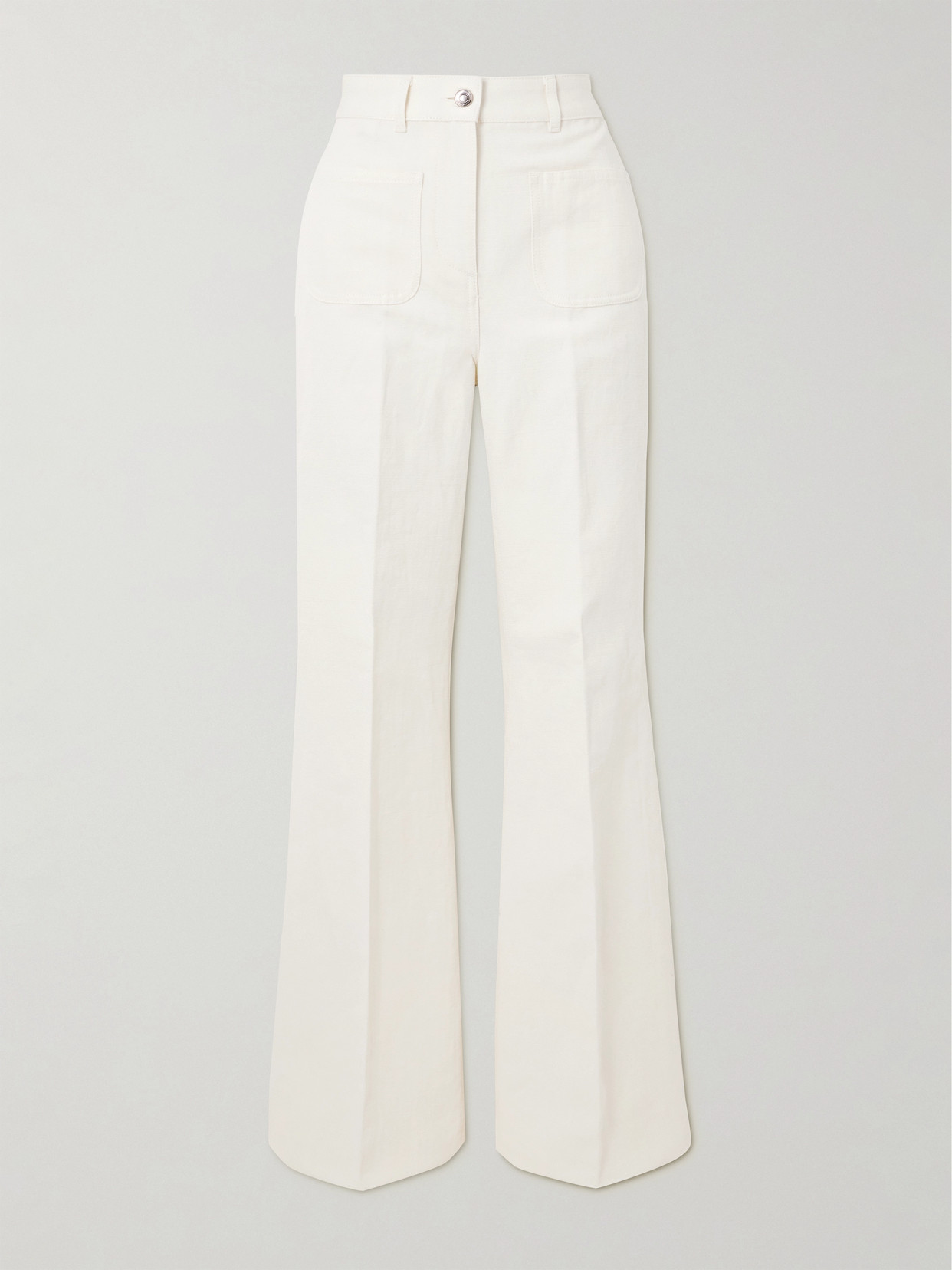 Loro Piana Linen And Cotton-blend Straight-leg Trousers In White