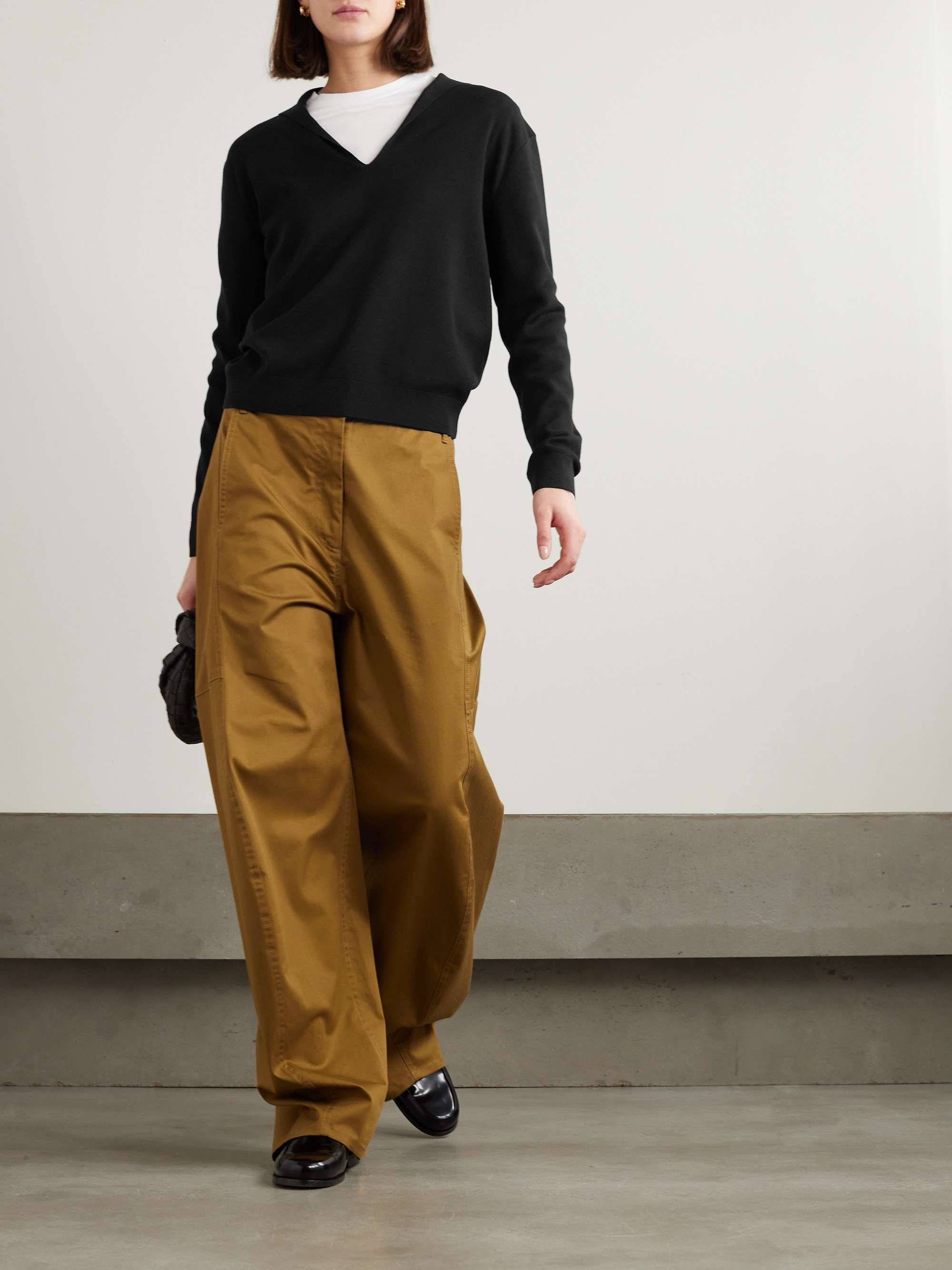 LORO PIANA Silk and cotton-blend polo top
