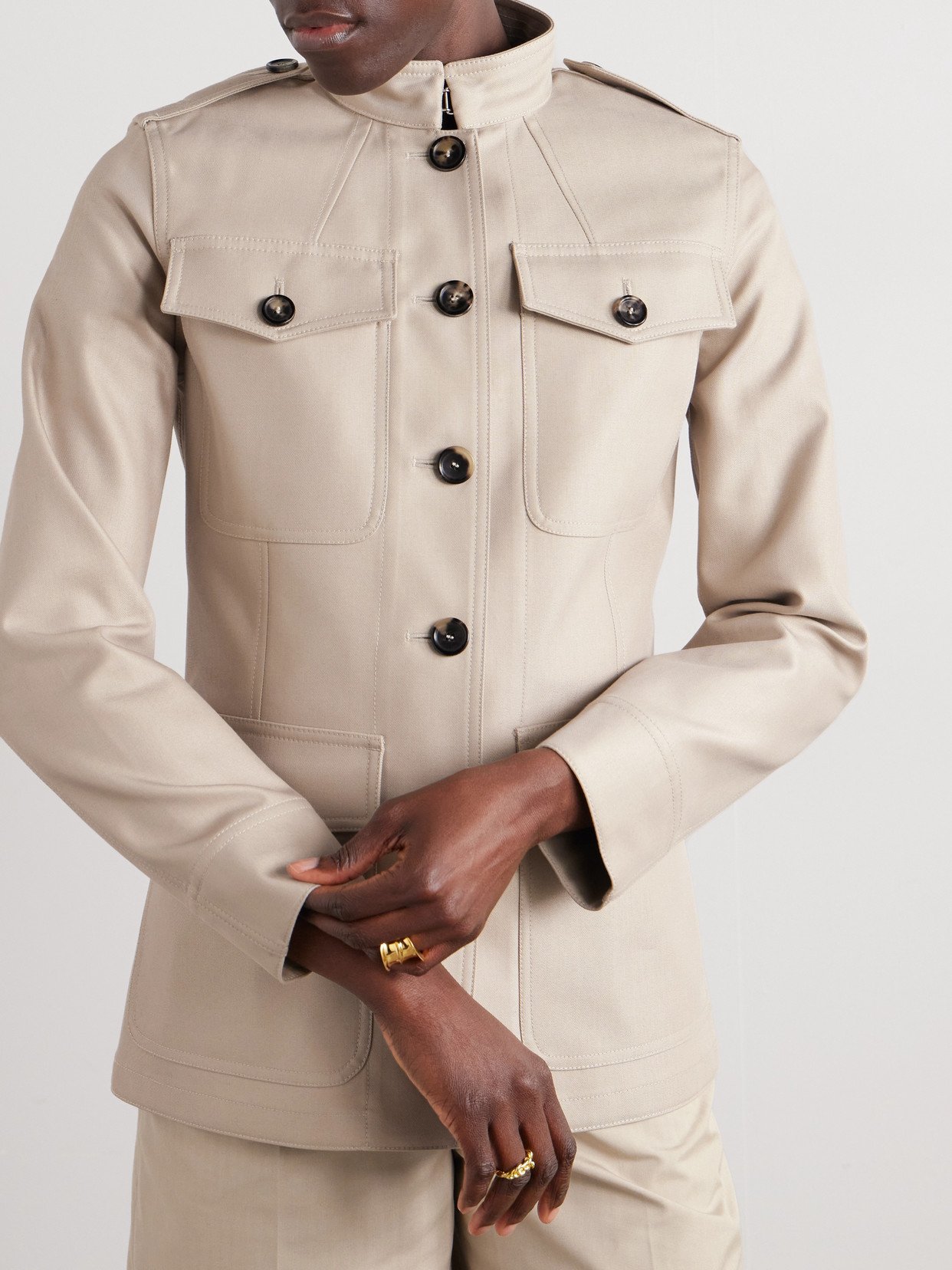 Ashley Cotton And Silk-Blend Twill Jacket
