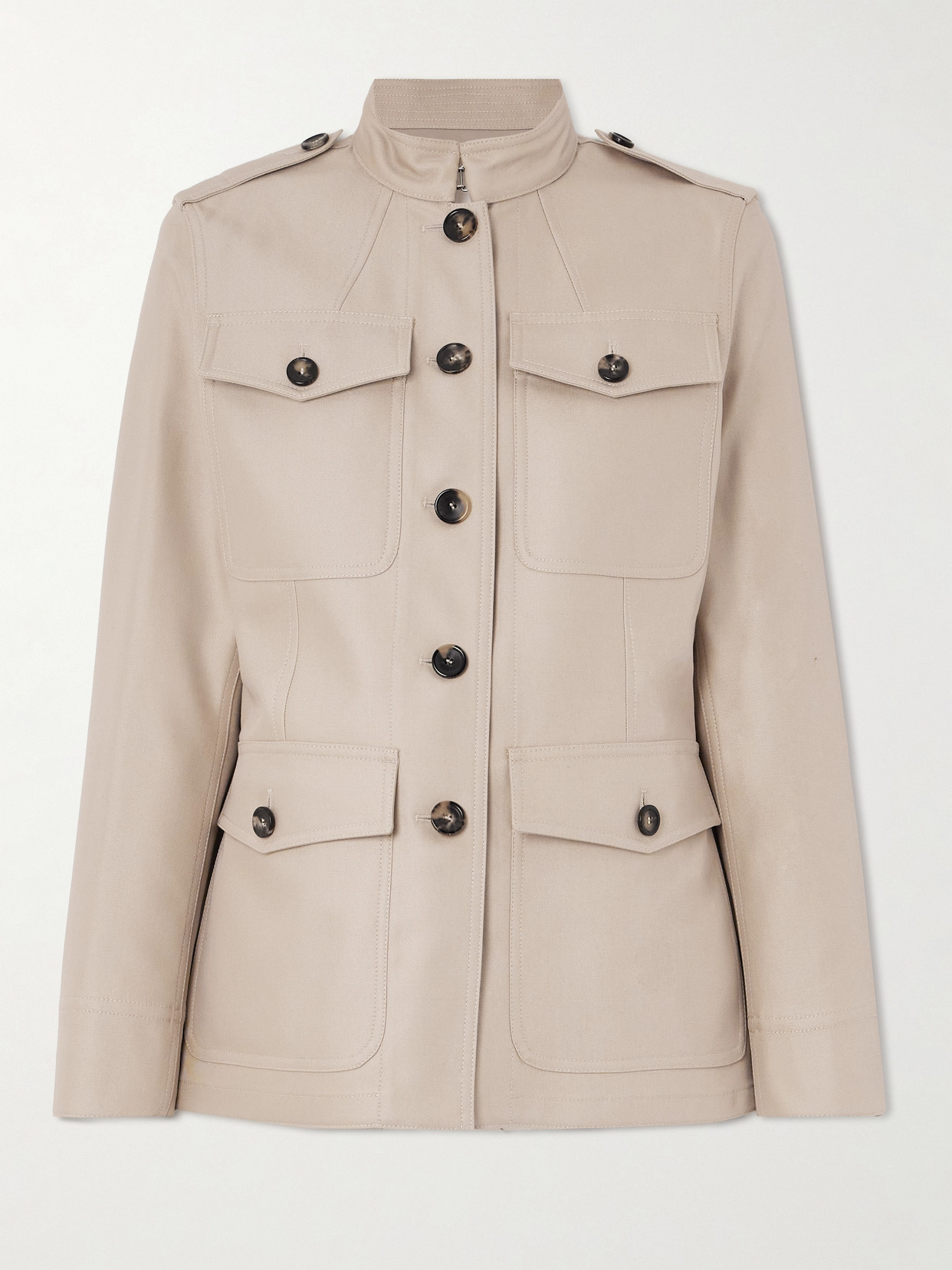 Loro Piana Single Breasted Long Sleeved Coat In Gray