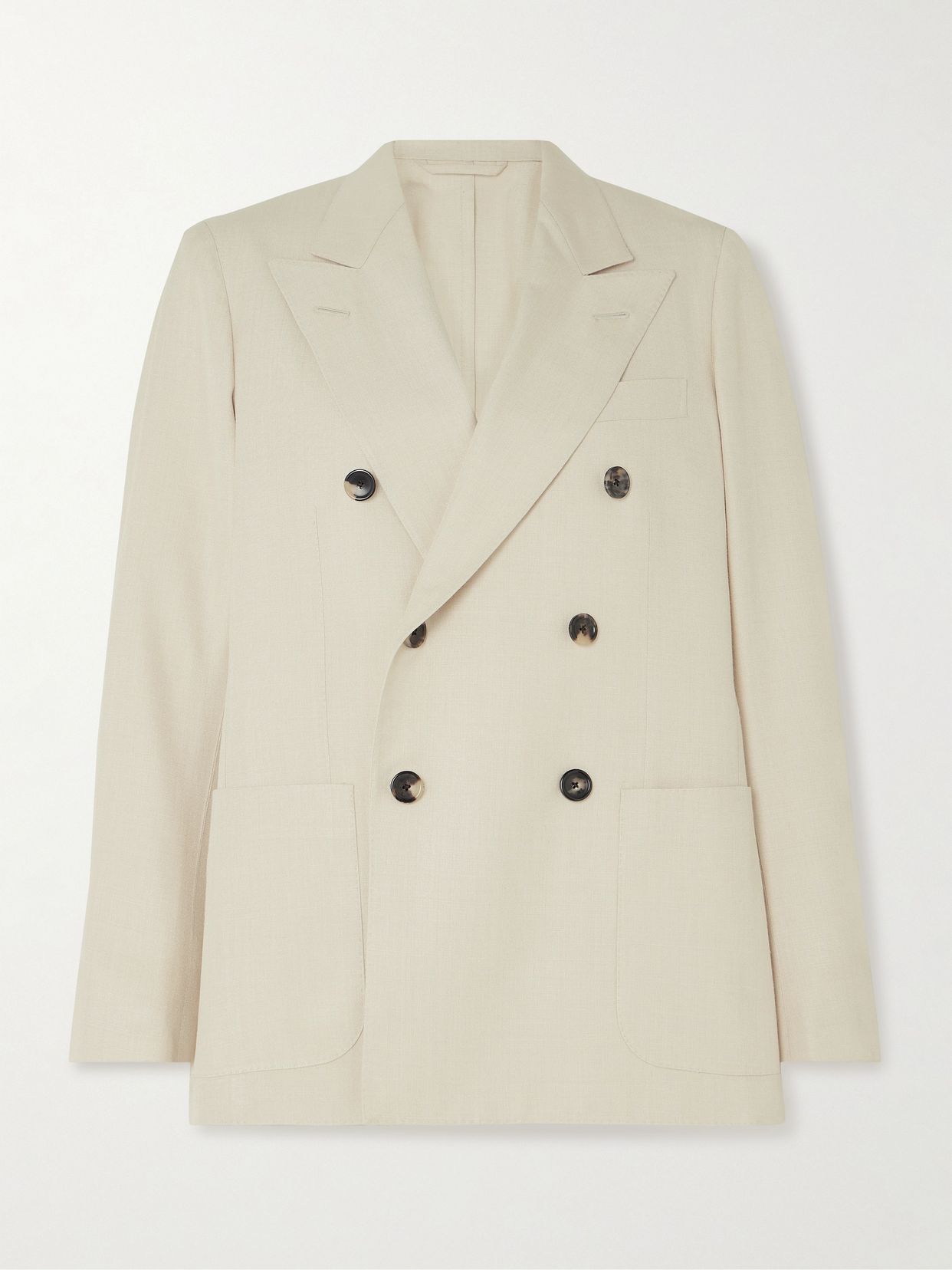 Double-breasted silk-dupioni blazer