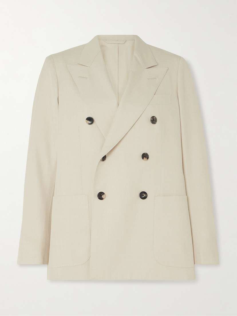 Loro Piana Double-breasted Silk-dupioni Blazer