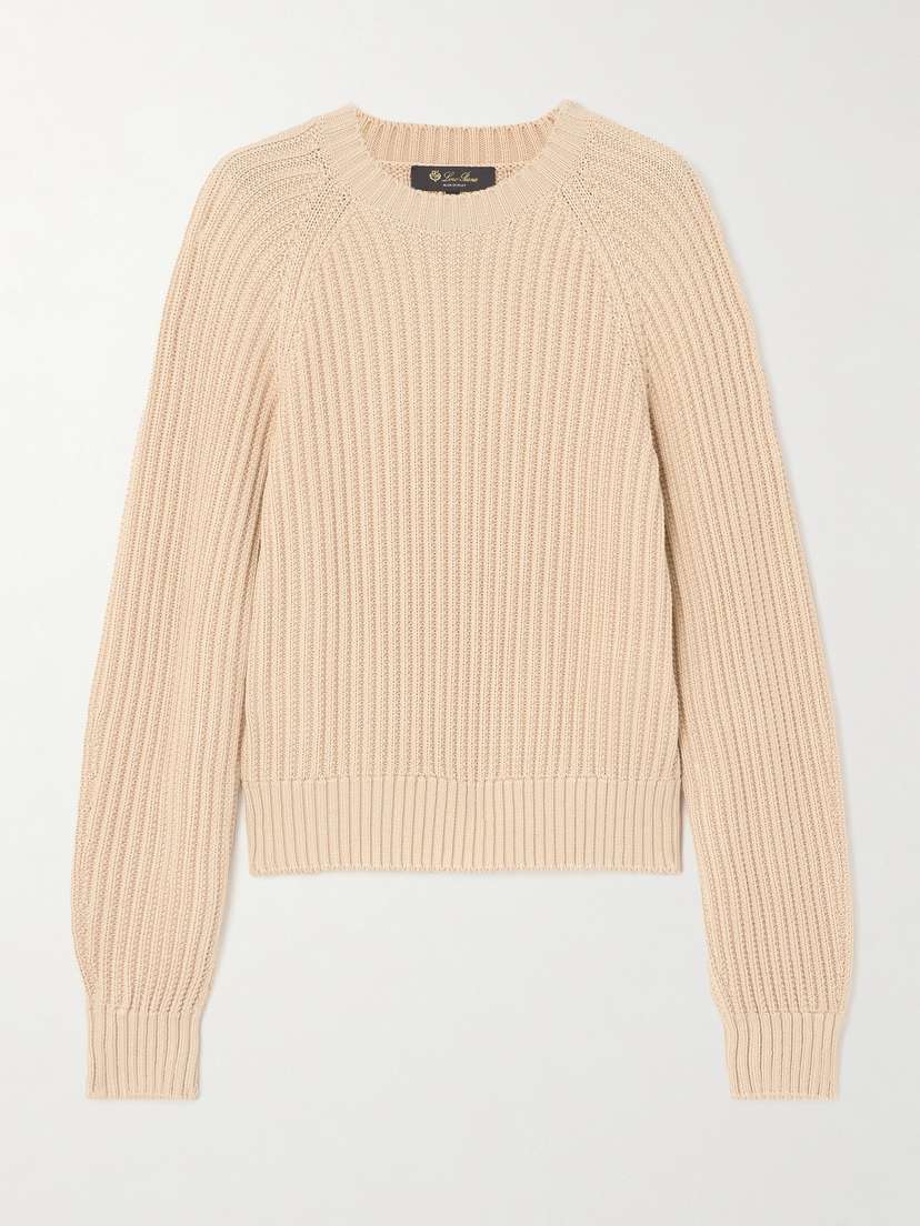 Loro Piana Ribbed-knit Silk And Cotton-blend Sweater