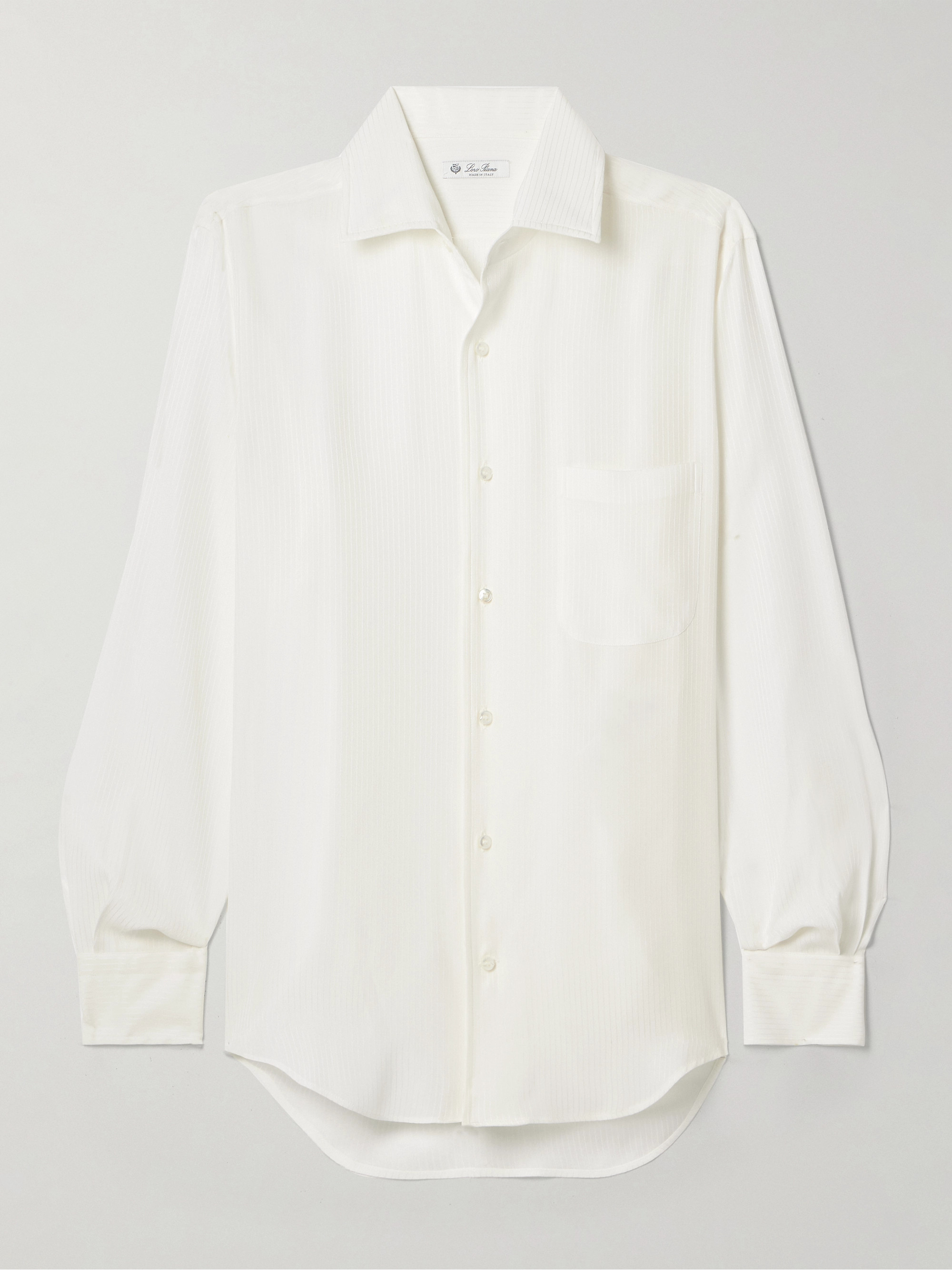 Loro Piana Embroidered silk-satin shirt