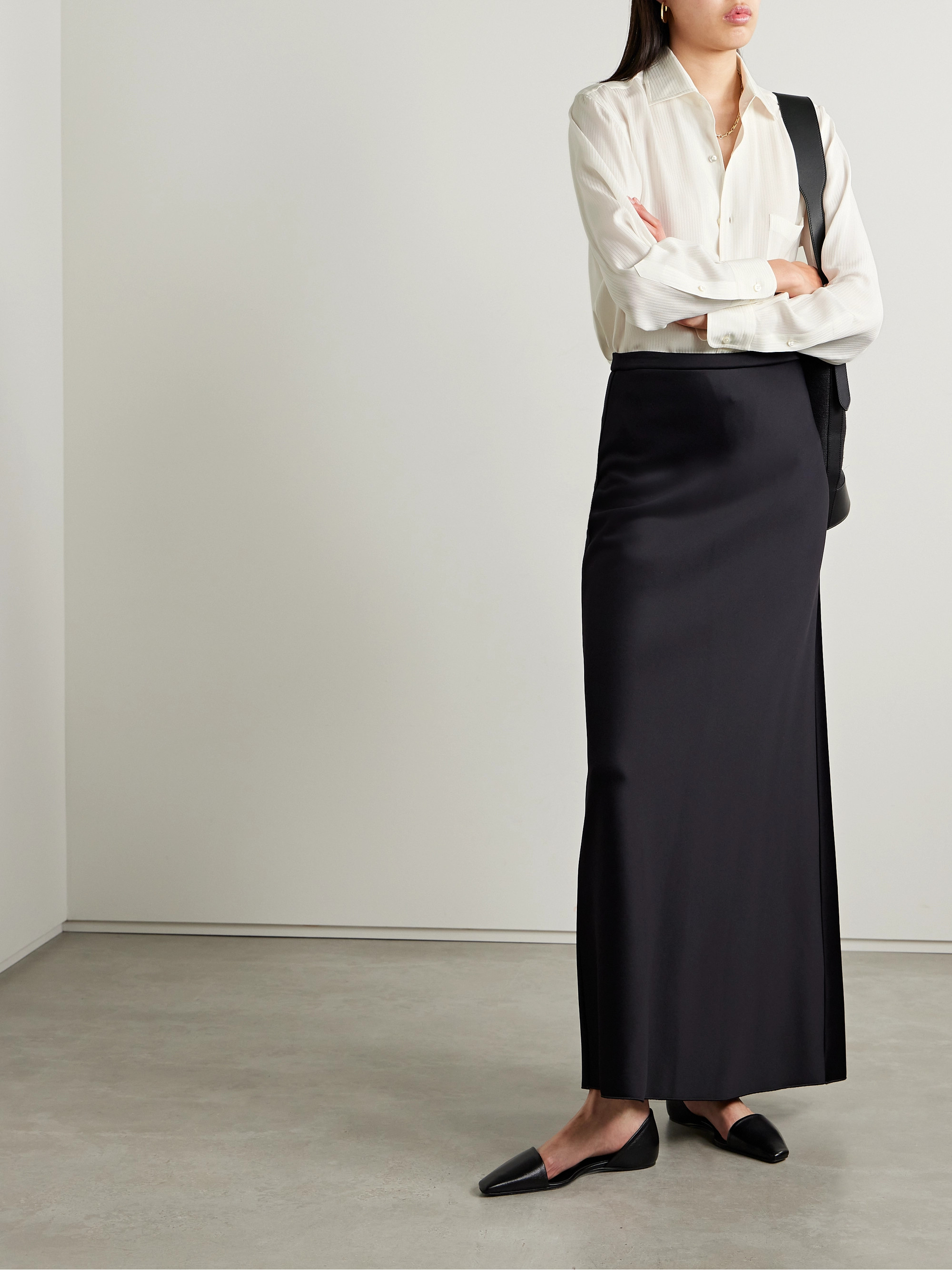 Loro Piana Embroidered silk-satin shirt