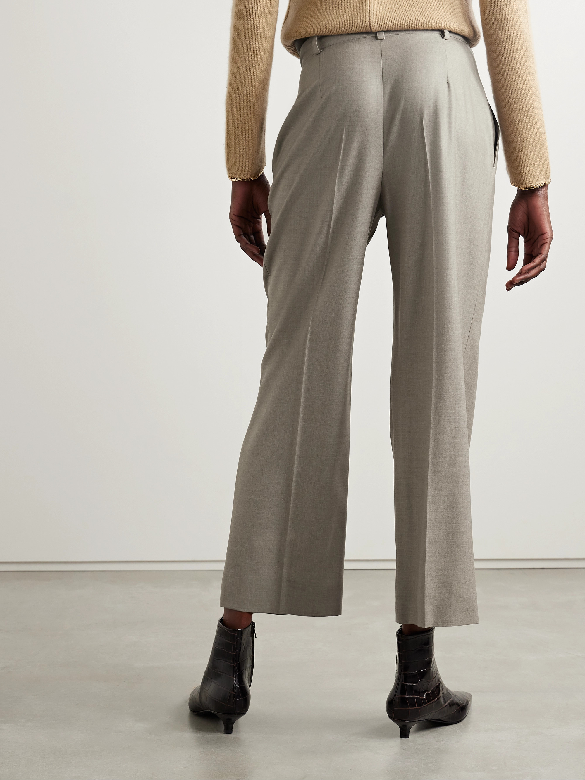 Pleated wool wide-leg pants — Image 4