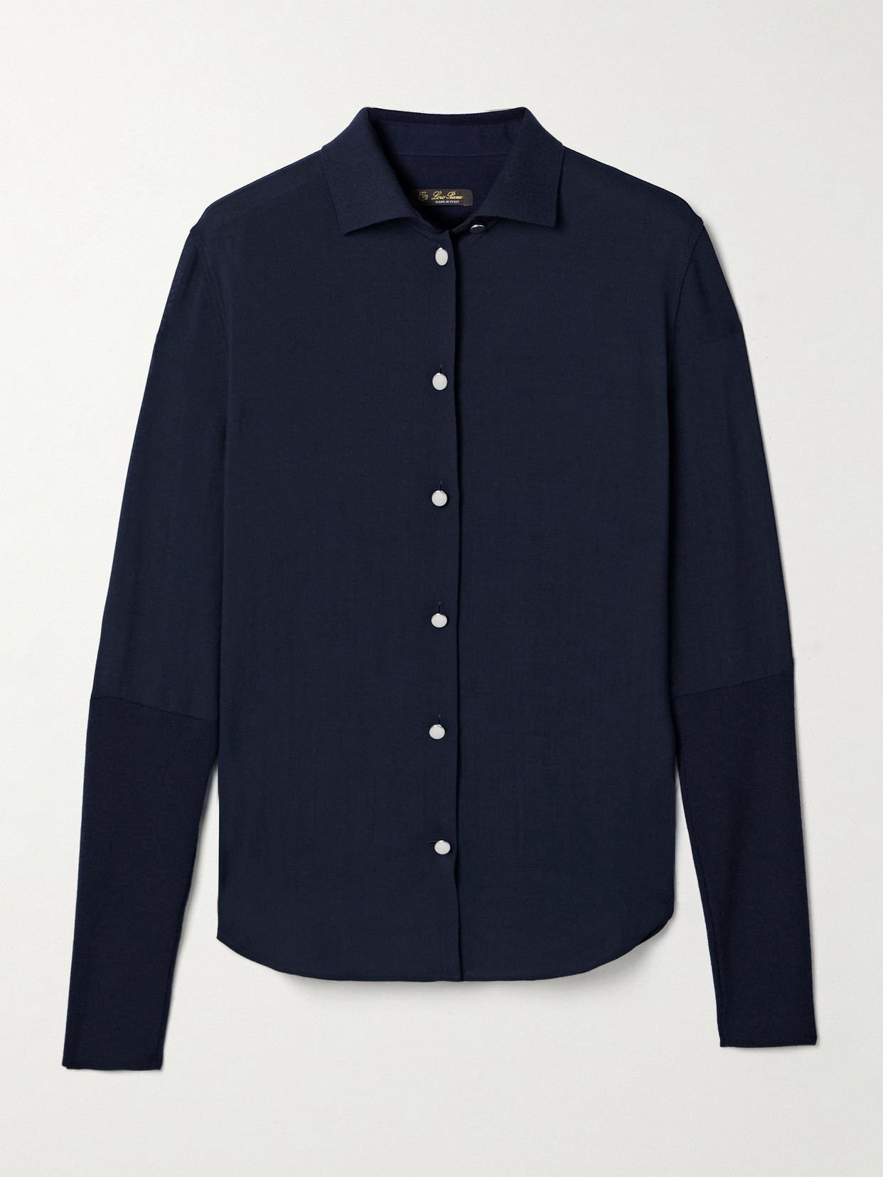 Loro Piana Leela Wool Shirt In Blue