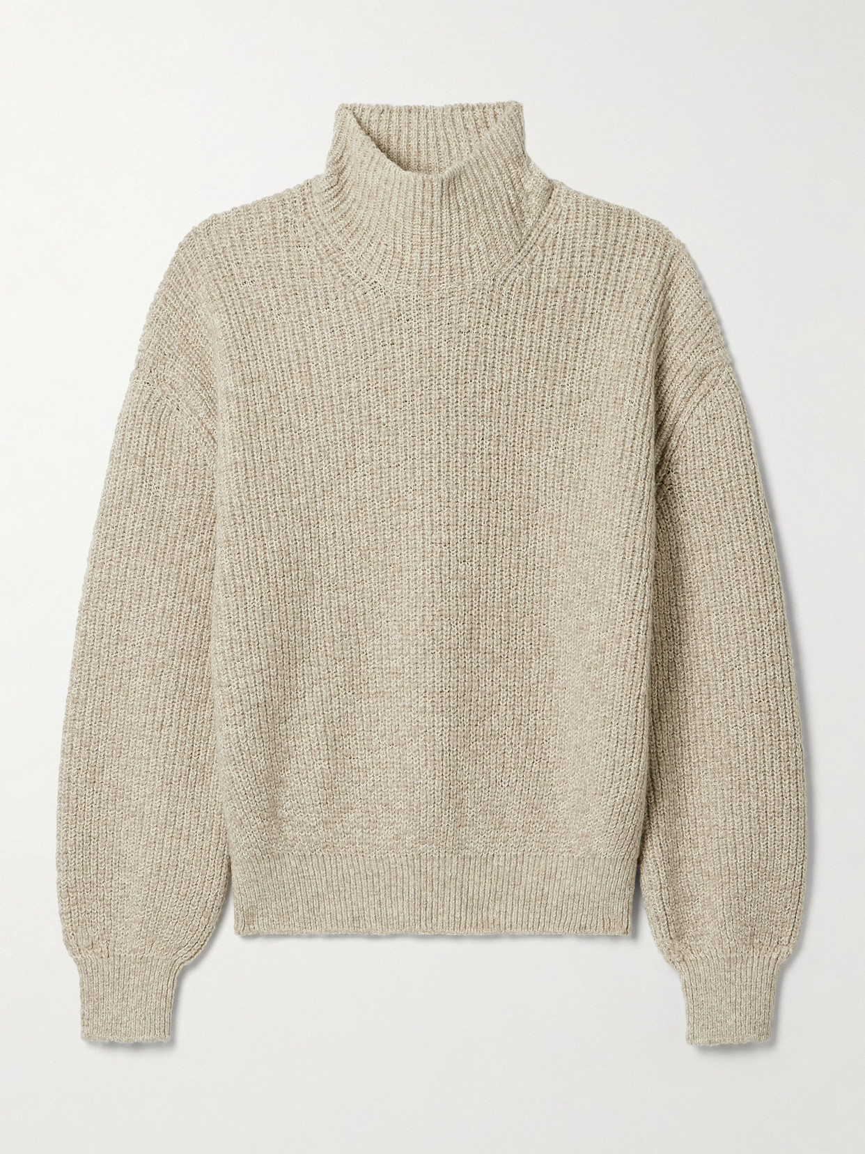 Loro Piana Ribbed Cashmere Turtleneck Sweater In Gray