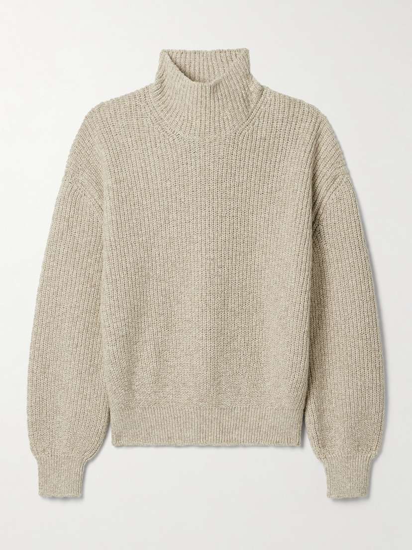 Loro Piana Ribbed Cashmere Turtleneck Sweater