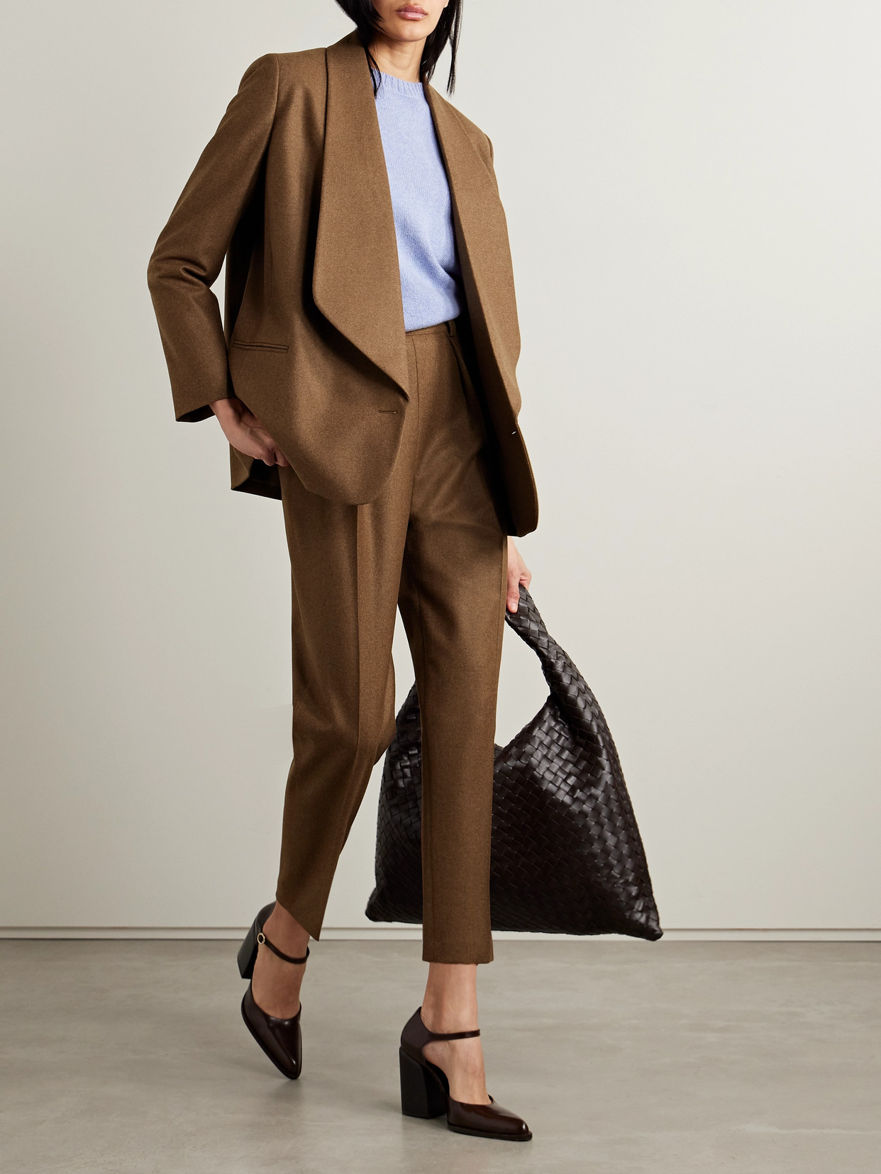 Shop Loro Piana Wool And Cashmere-blend Blazer In Brown