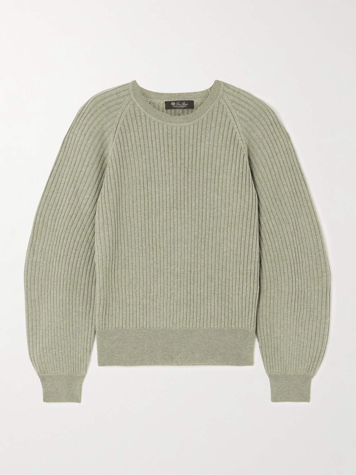 Loro Piana Ribbed Cashmere Sweater In Green