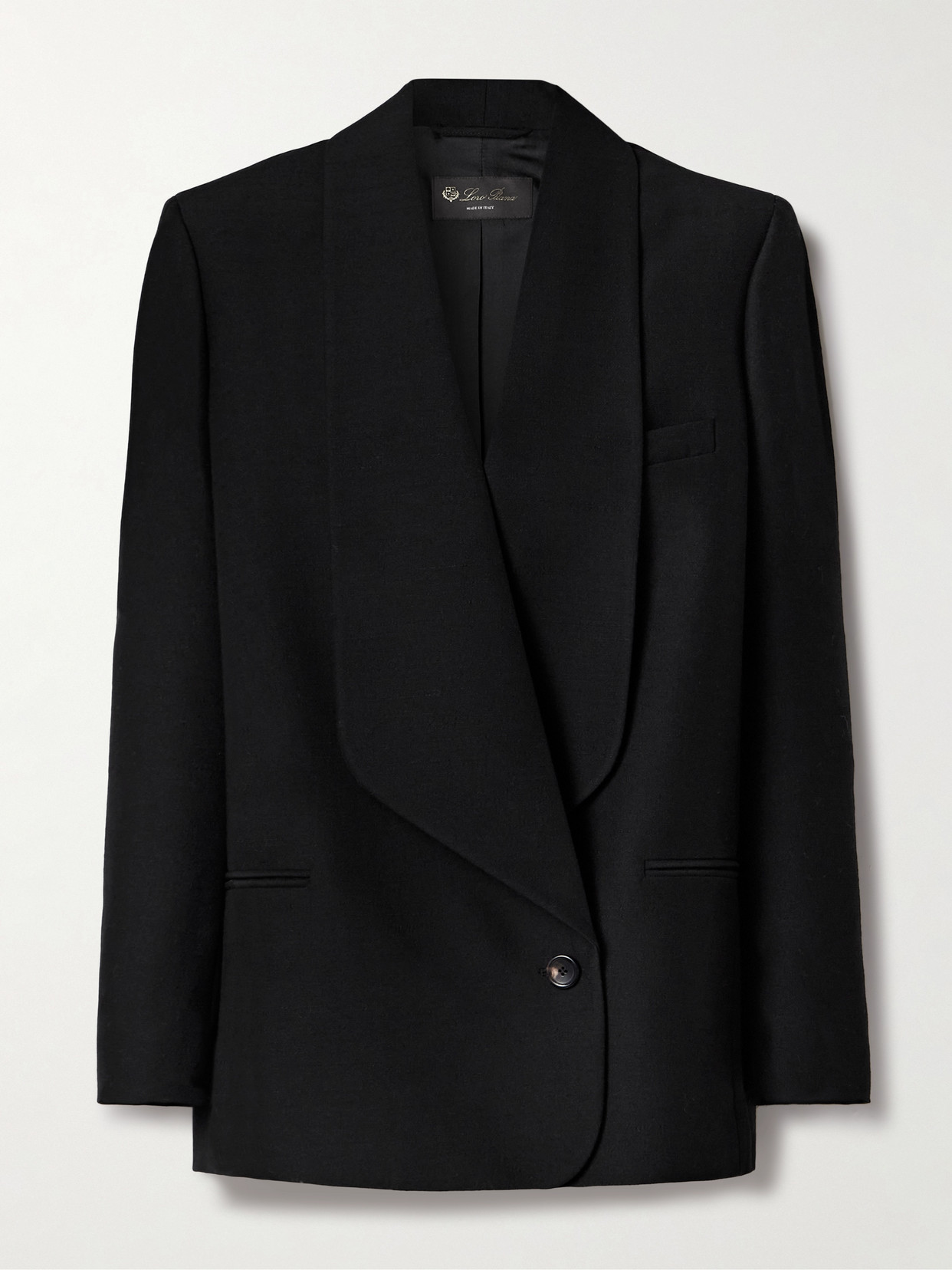 Loro Piana Sheri Slub Wool Blazer In Black