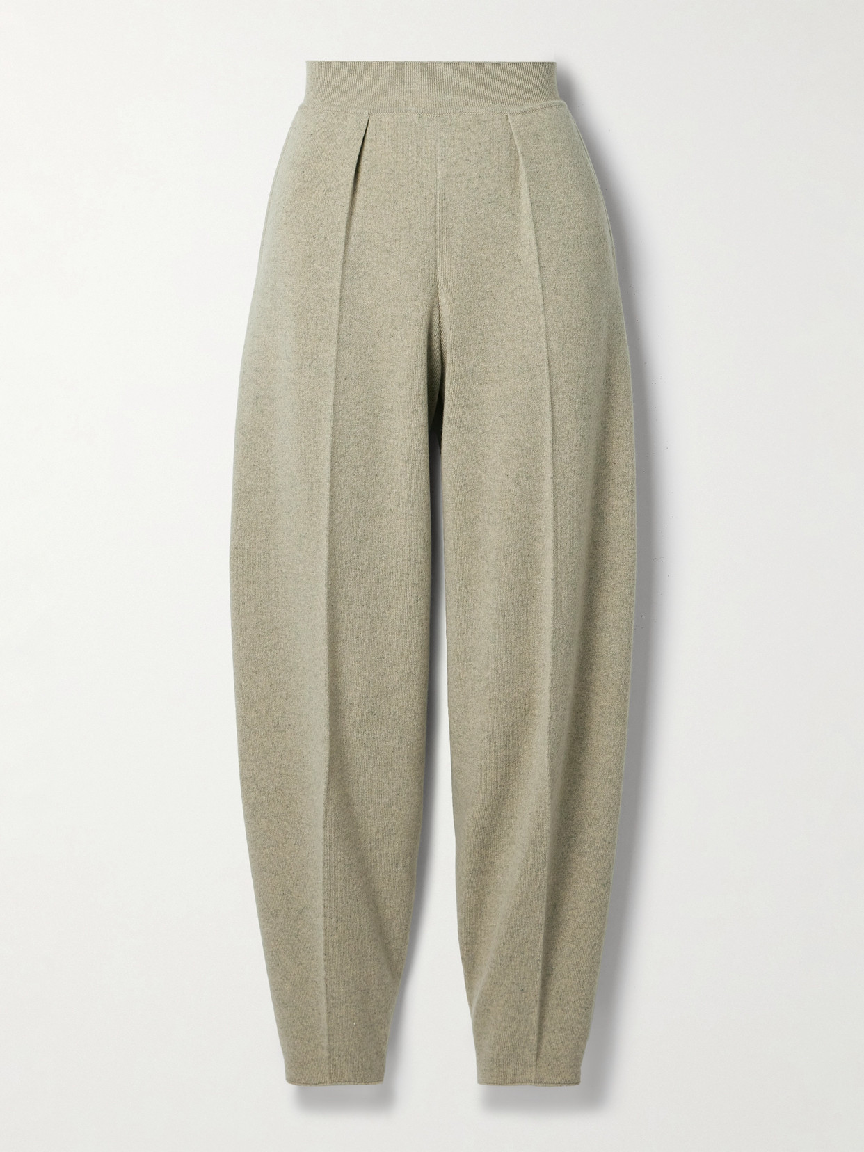 Loro Piana Pleated Tapered Cashmere Pants In Neutrals