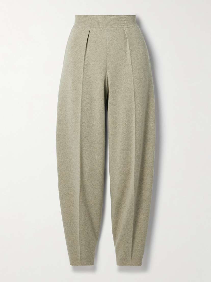 Loro Piana Pleated Tapered Cashmere Pants