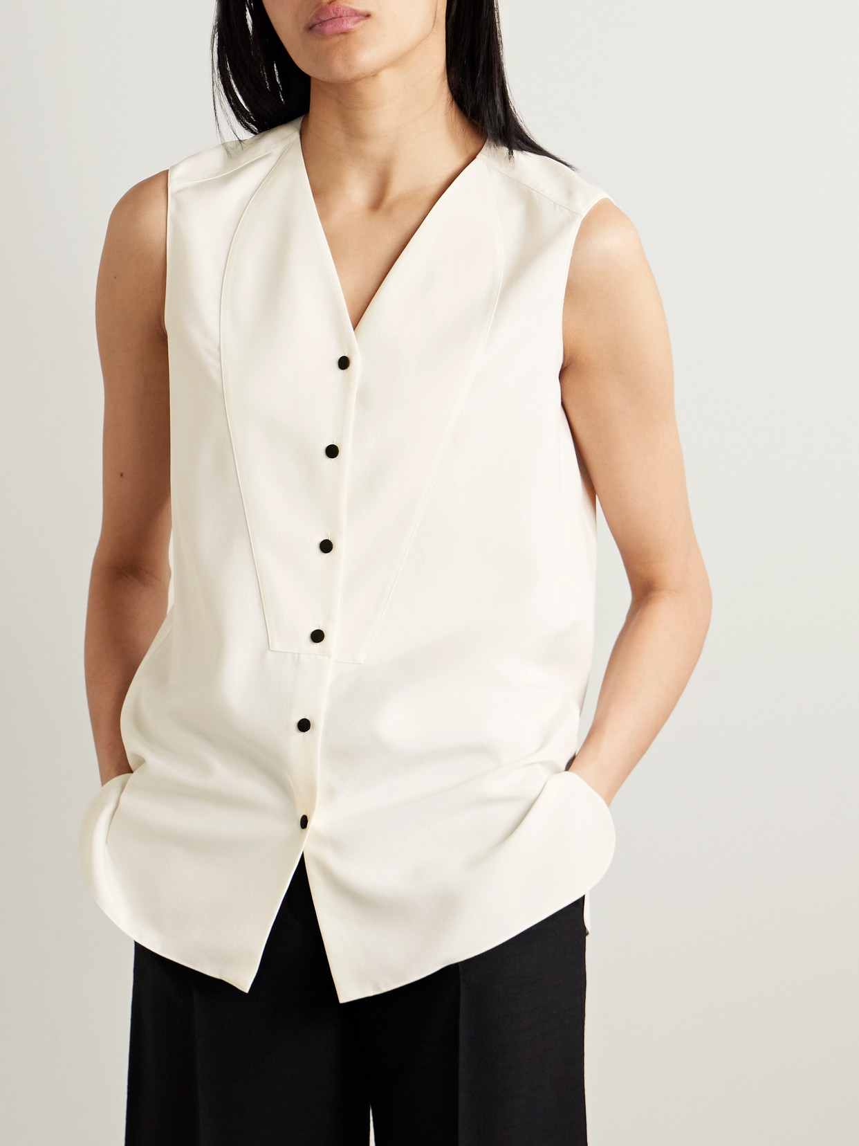 Loro Piana Silk Vest In White