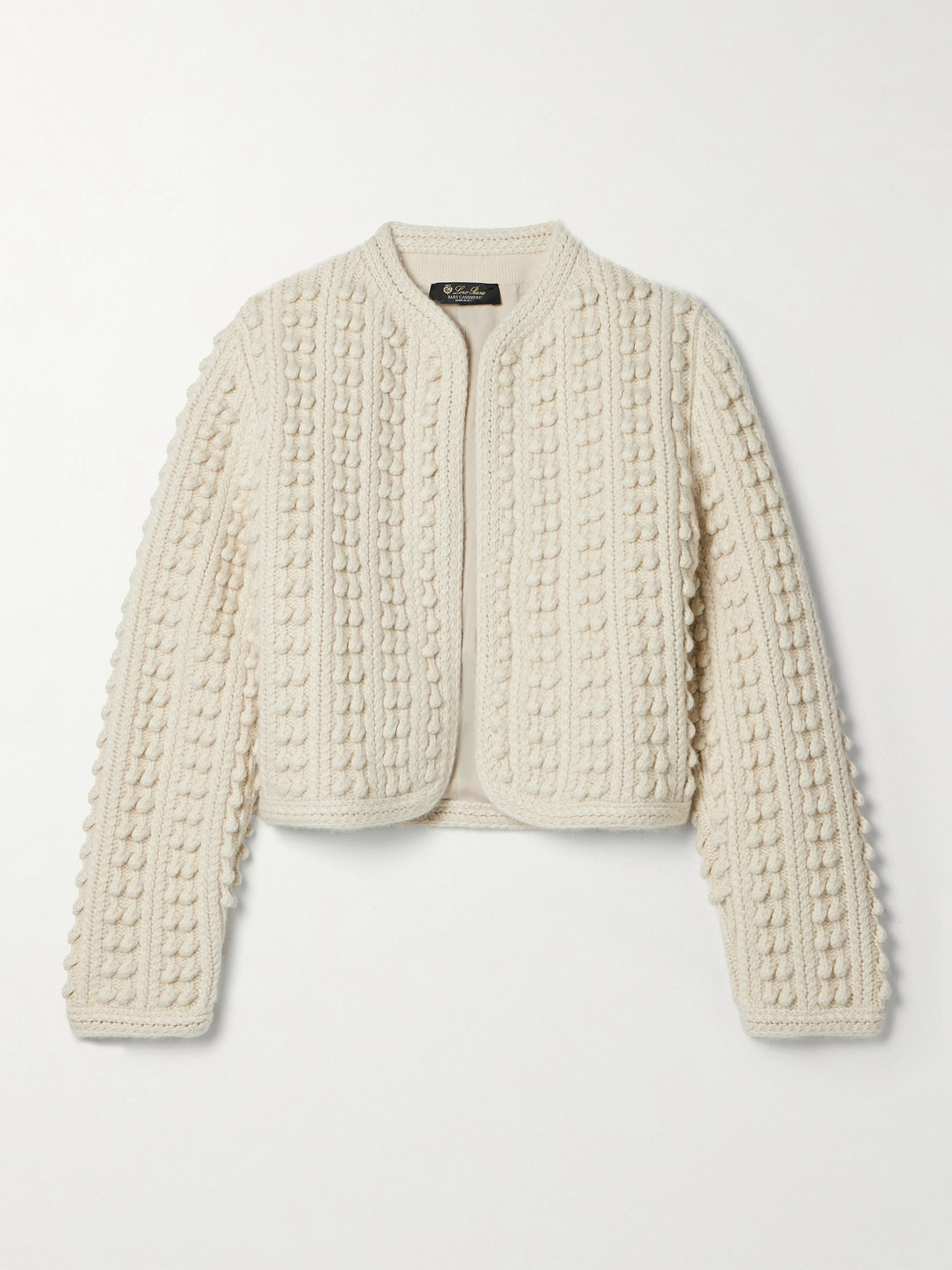 Loro Piana Sayma Cropped Cashmere Jacket In White