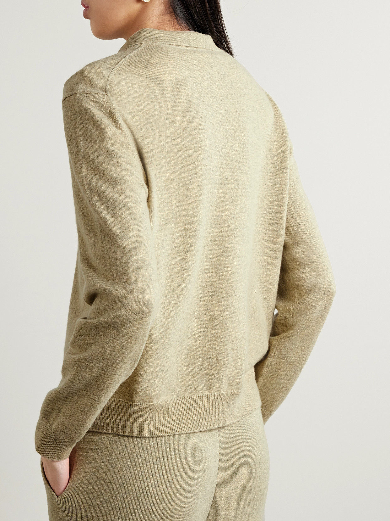 Shop Loro Piana Cashmere Polo Sweater In Neutrals