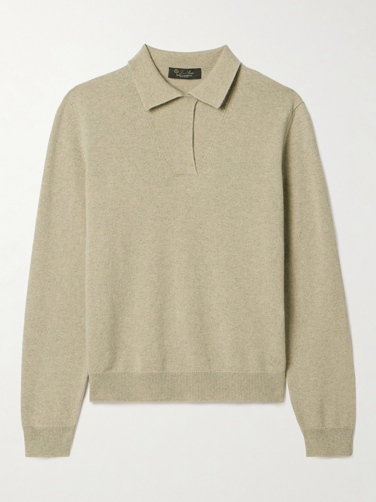 Loro Piana Cashmere Polo Sweater In Neutrals