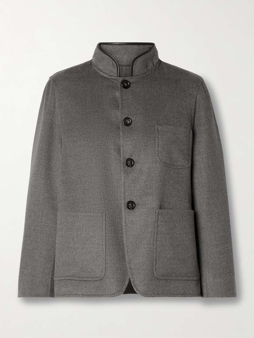 Loro Piana Leather-trimmed Cashmere Jacket