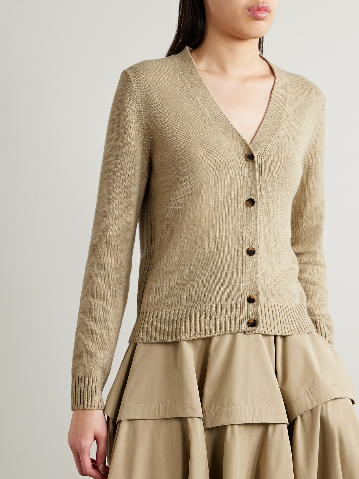 Shop Loro Piana Cashmere Cardigan In Neutrals