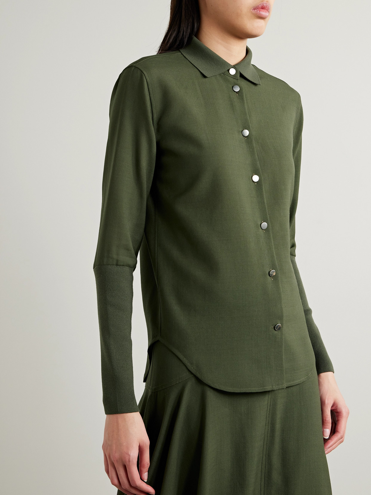 Shop Loro Piana Leela Wool Shirt In Green