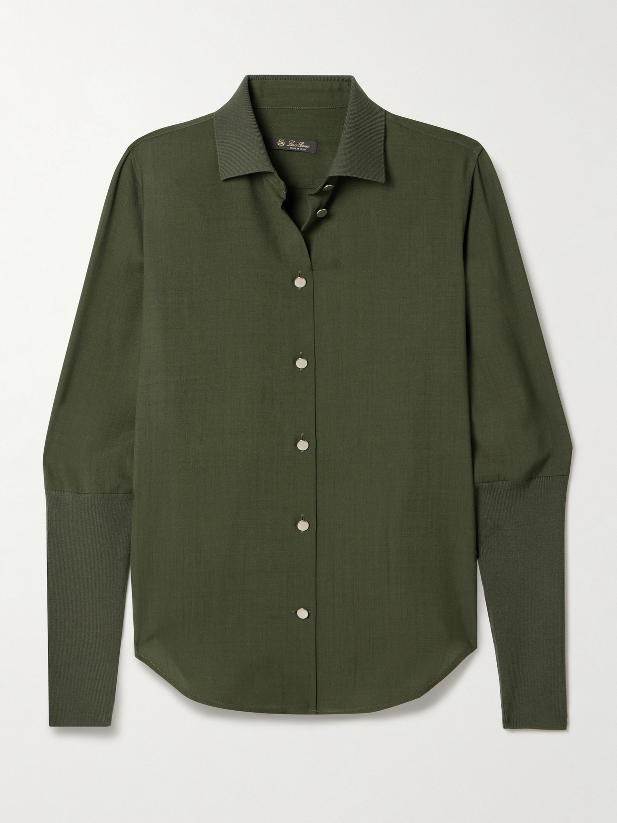 Shop Loro Piana Leela Wool Shirt In Green