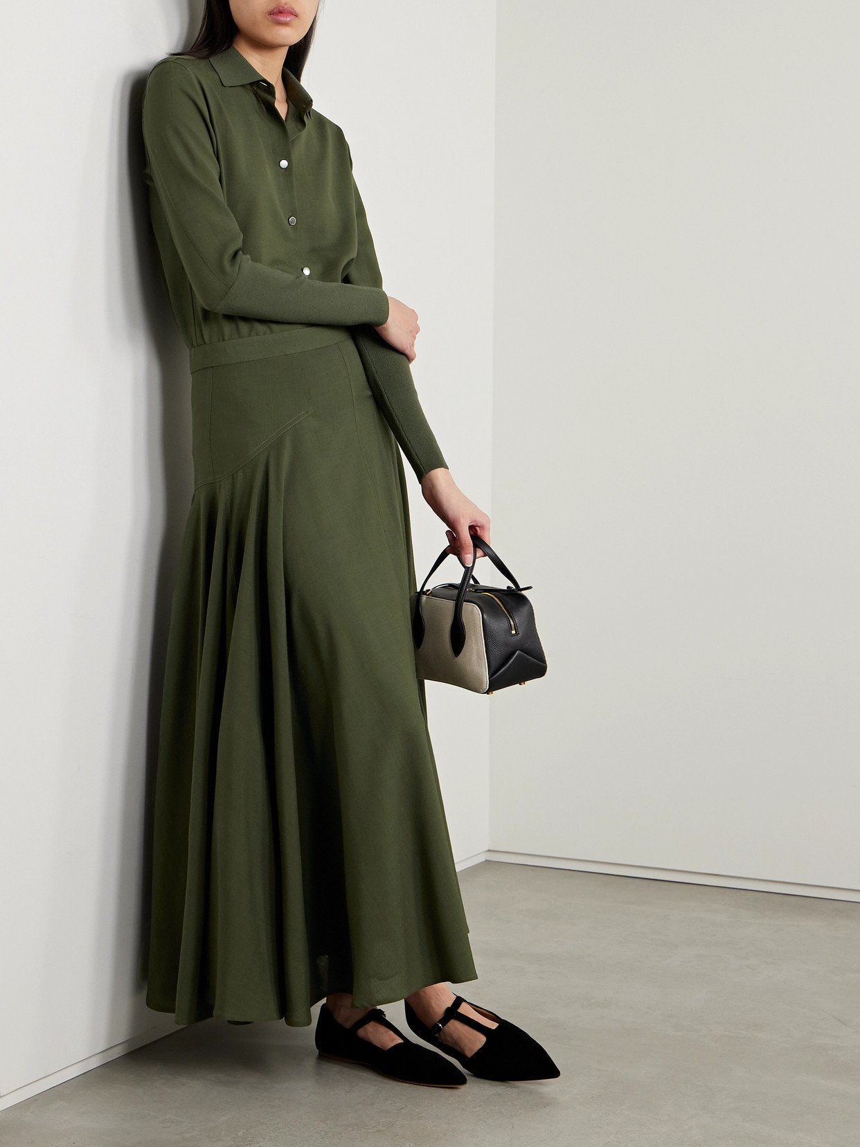 Loro Piana Leela Wool Shirt In Green