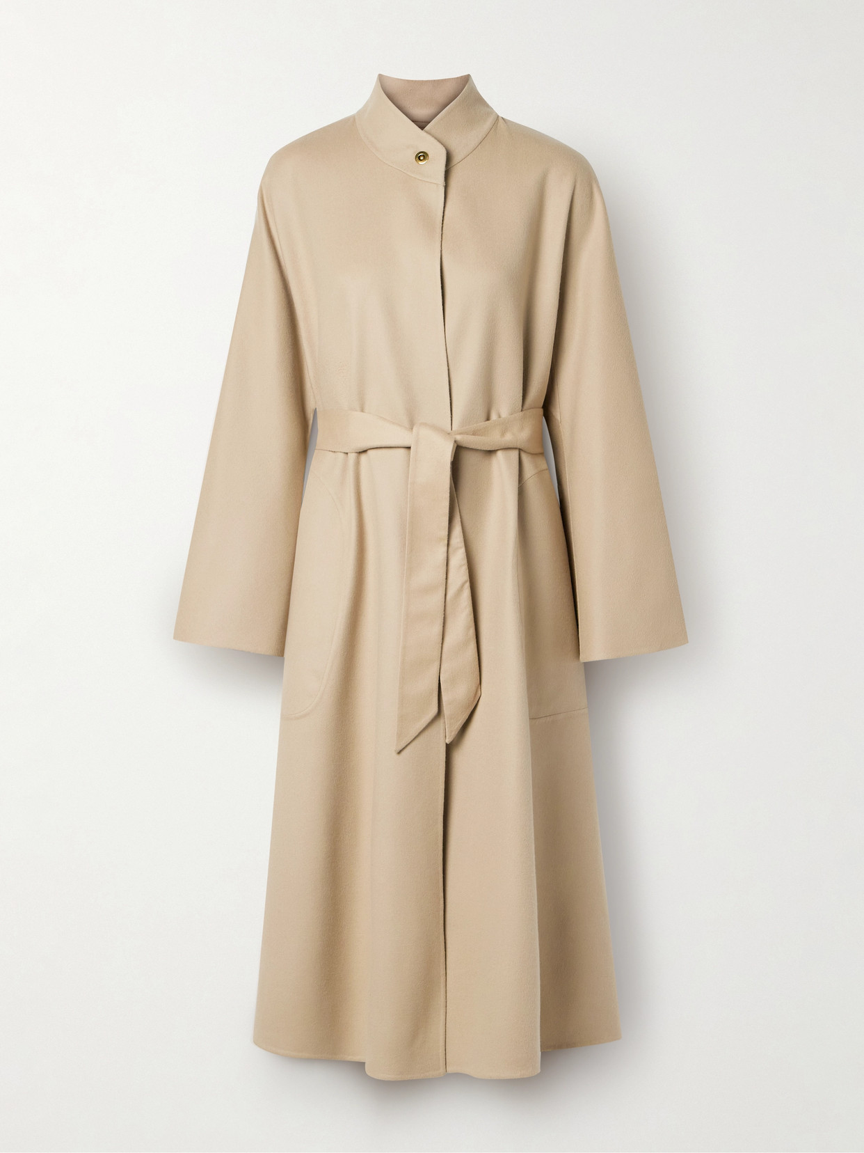 Loro Piana Belted Cashmere Coat In Neutrals