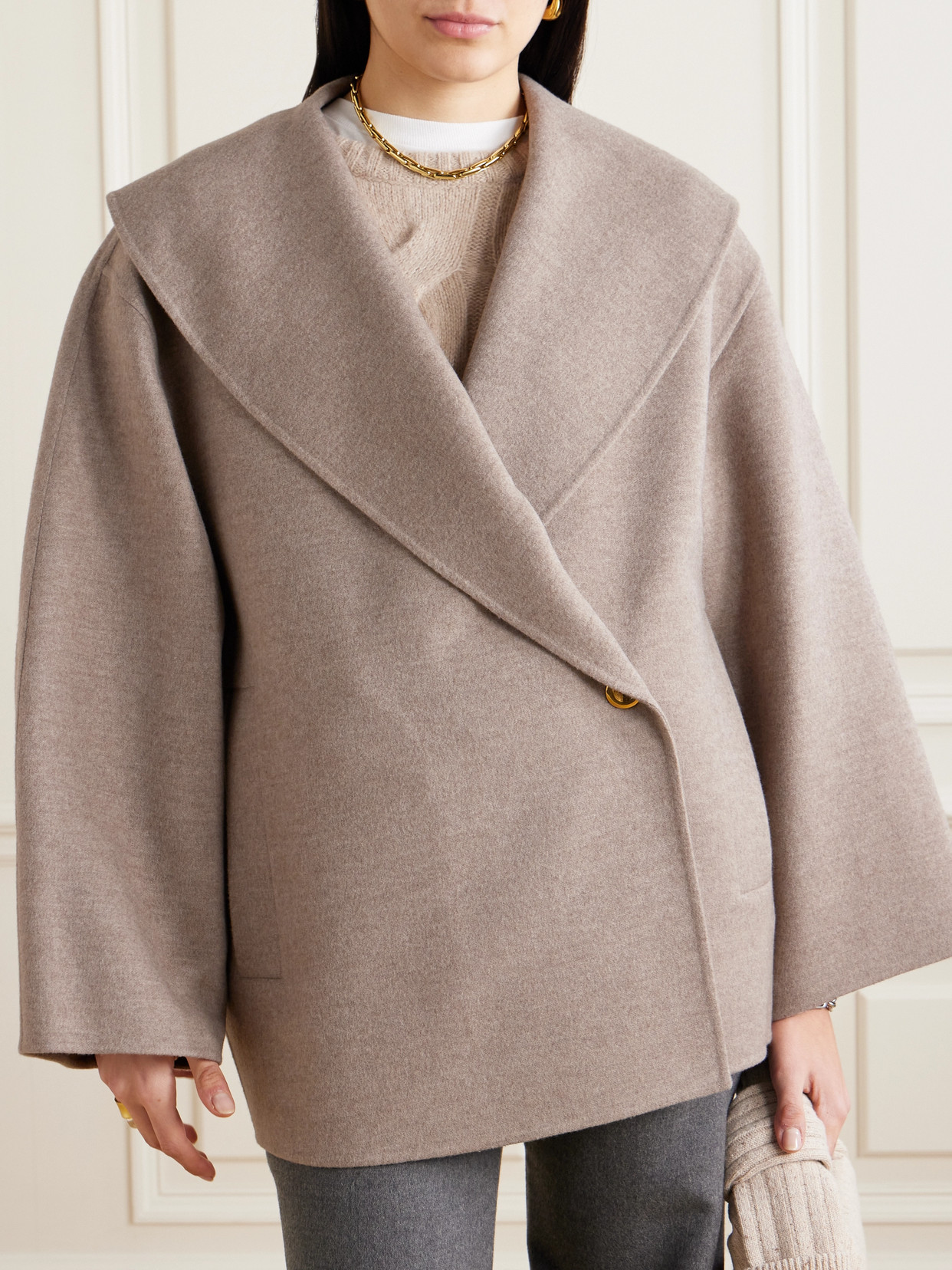 Shop Loro Piana Cashmere Coat In Brown