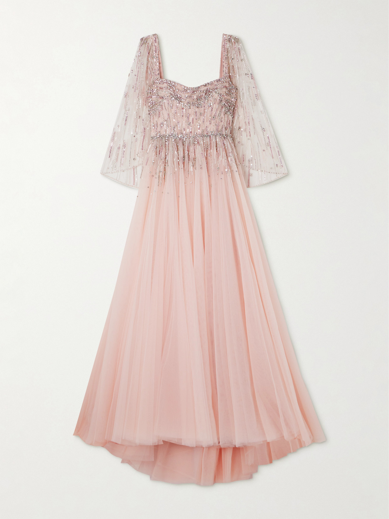 Jenny Packham Bunny Blooms Crystal-embellsihed Tulle Gown In Pink